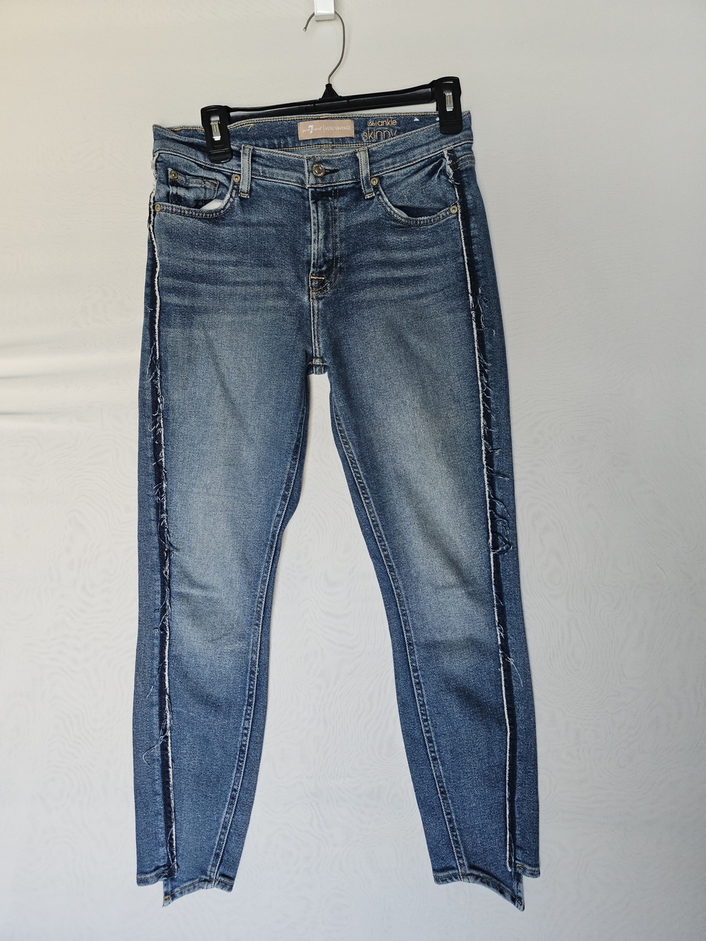 7 For All Mankind Luxe Vintage 'The Ankle Skinny' Side Stripe Jeans Size 28